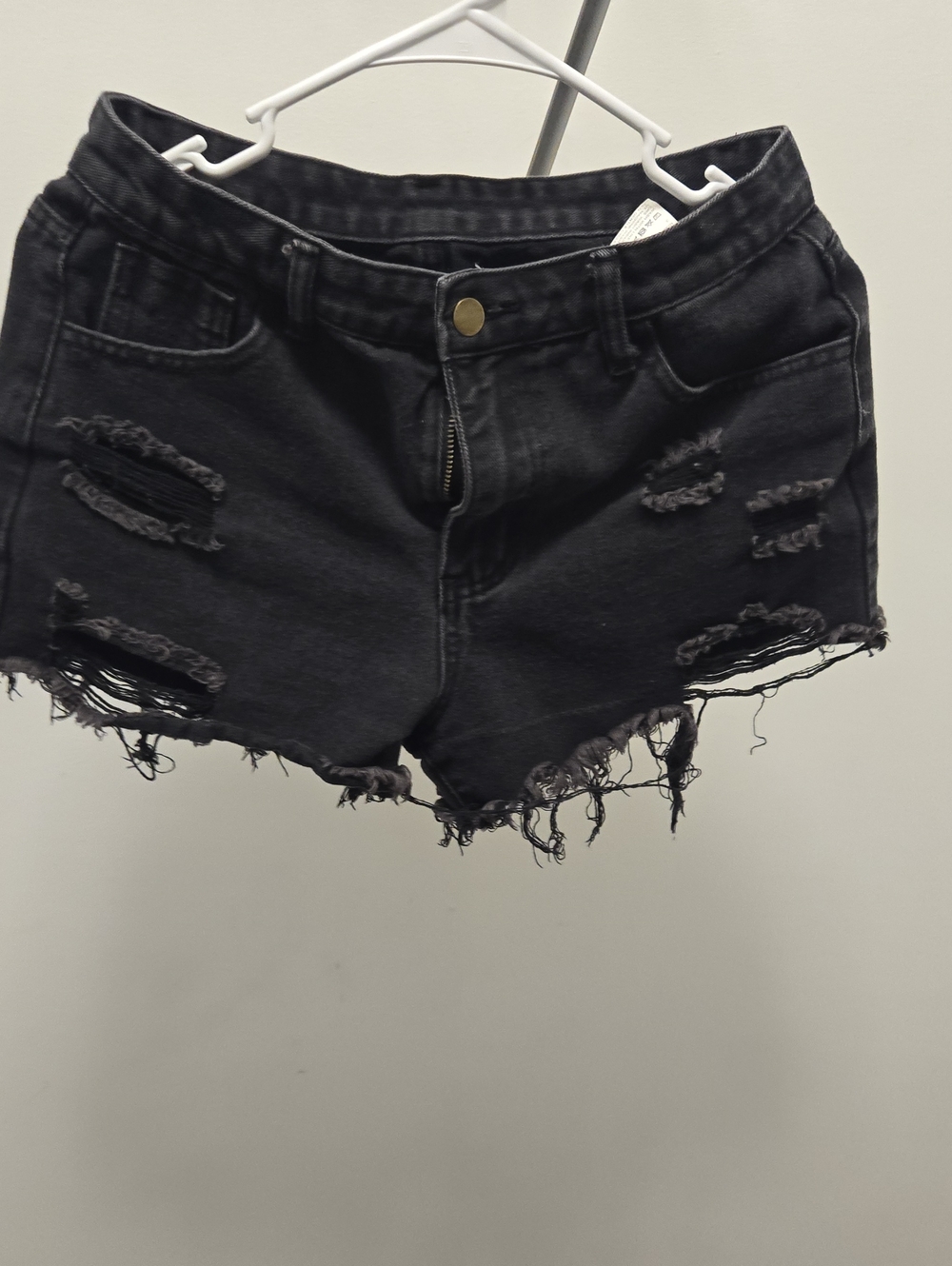 Shein Black Distressed Denim Women’s Shorts